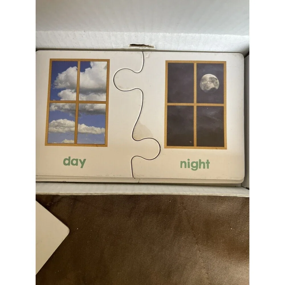 Opposite Learning Preschool Puzzle Pairs 14 Double Sided Puzzles Learning Cards
